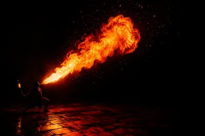 Dark Dramatic Fire Flames Background