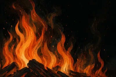 Dramatic Dark Fire Flame Background