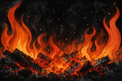 Dark Dramatic Fire and Flames Background