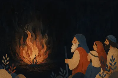 Dark Dramatic Flames with Copy Space