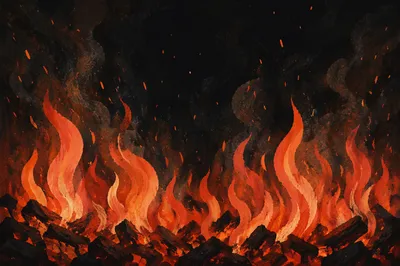 Dark Dramatic Fire Flames Background
