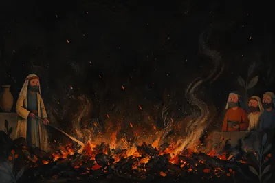 Dark Dramatic Fire Flames Background