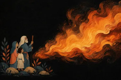 Dramatic Golden Fire Background on Black