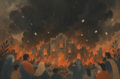 Dramatic Dark Fire and Smoke Background