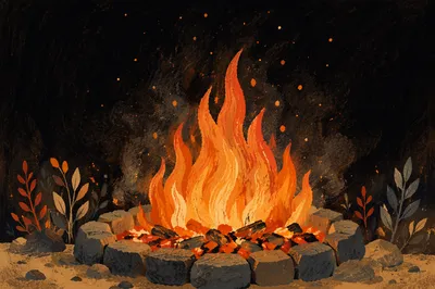 Dark Dramatic Fire Vigil Background