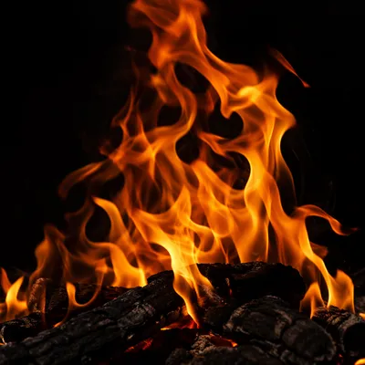 Dark Dramatic Flames Rising Upward
