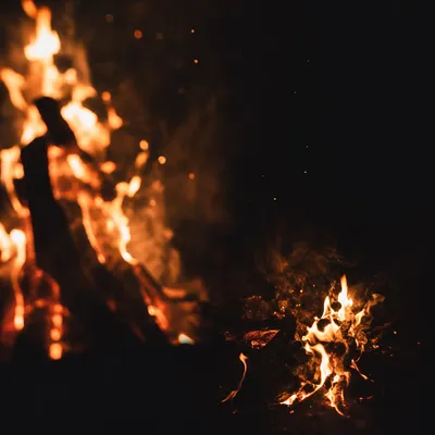 Dark Dramatic Flames With Ember Glow