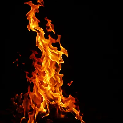 Dramatic Orange Flames on Black Background