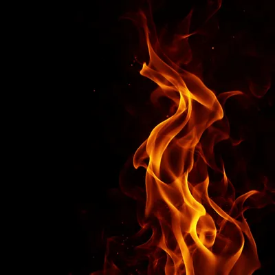 Dramatic Orange Flames on Black Background