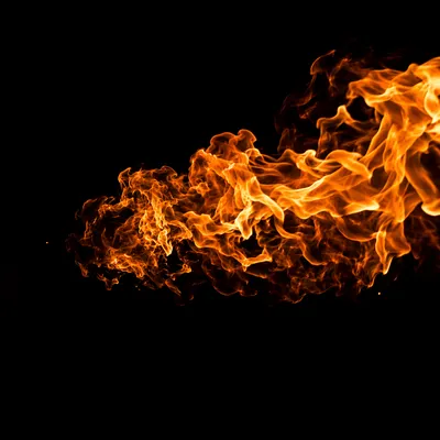 Dramatic Golden Fire on Black Background
