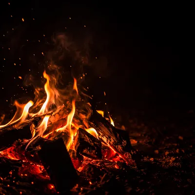 Dark Dramatic Flames With Ember Glow