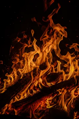 Dark Dramatic Flames with Glowing Embers