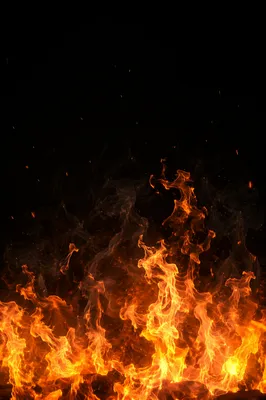 Dramatic Flames on Dark Background