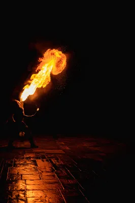 Dramatic Night Fire Flames Background