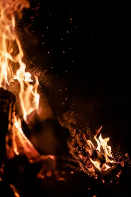 Dark Dramatic Flames with Glowing Embers