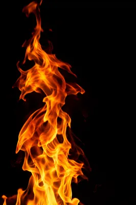 Dramatic Orange Flames on Black Background