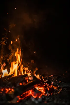 Dark Dramatic Flames with Glowing Embers