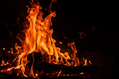 Dark Dramatic Flames with Copy Space
