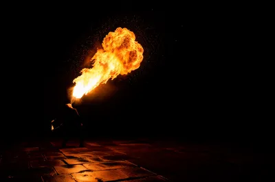 Dramatic Night Fire Flame Background