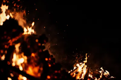 Dark Dramatic Fire Flames Background