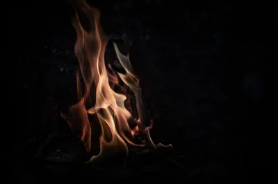 Dark Dramatic Flames with Moody Copy Space