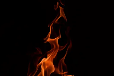 Dark Dramatic Flames on Black Background