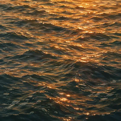 Golden Reflections on Flowing Water