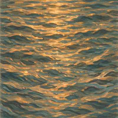 Golden Light on Flowing Water Surface