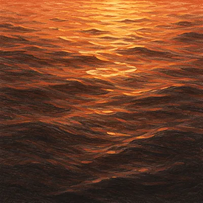 Golden Ripples on Flowing Water