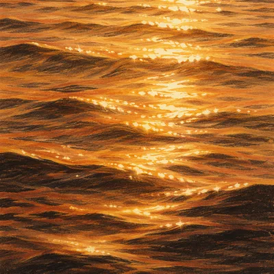 Golden Ripples Water Reflection Background