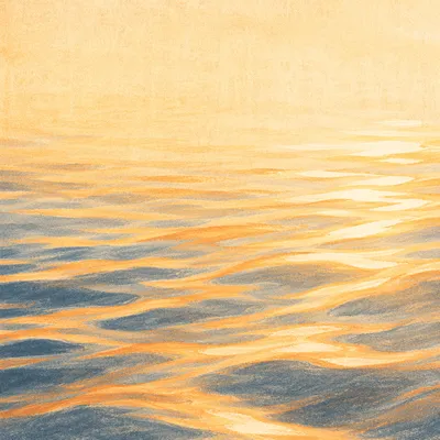 Golden Light on Flowing Water Surface