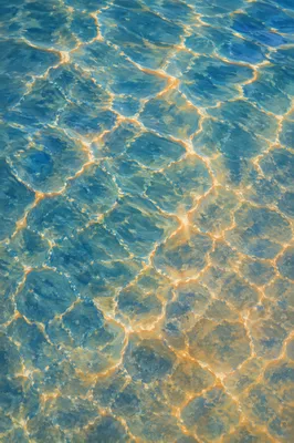 Golden Reflections on Turquoise Flowing Water