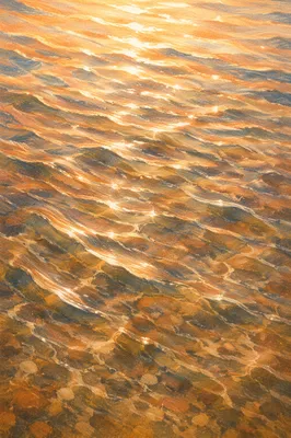 Golden Flowing Water Reflection Background
