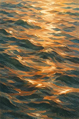 Golden Light Reflections on Flowing Water