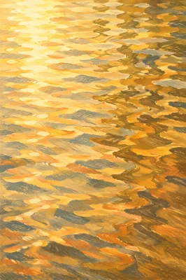 Golden Reflections on Flowing Water