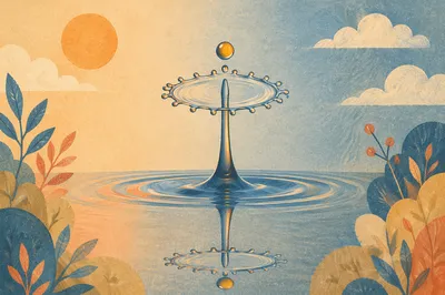 Golden Water Drop Reflection Background