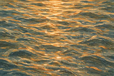 Golden Light on Flowing Water Surface