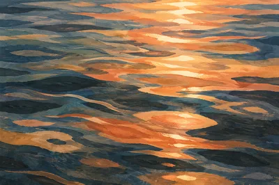 Golden Light on Flowing Water Background