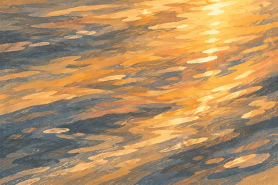 Golden Light on Flowing Water Surface