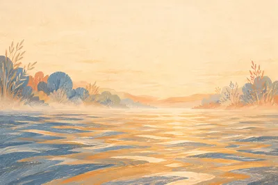Golden Dawn Reflections on Calm River