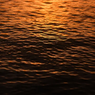 Golden Dusk Ripples on Flowing Water