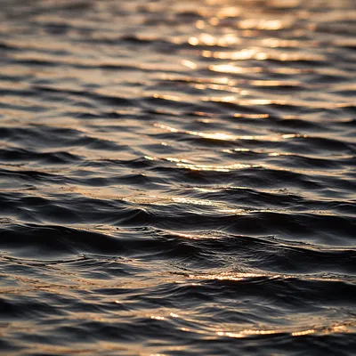 Golden Light on Flowing Water Surface
