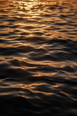 Golden Hour Ripples on Flowing Water