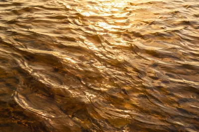 Golden Hour Flowing Water Reflection Background