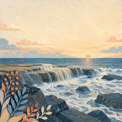 Peaceful Coastal Dawn for Galatians 5:22