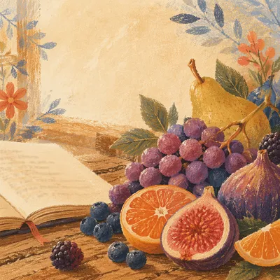Close-Up Fresh Fruit on Wooden Table