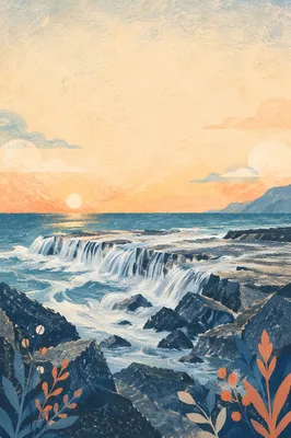 Peaceful Coastal Dawn for Galatians 5:22