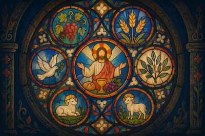 Stained Glass Fruits of the Spirit Background