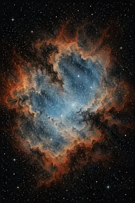 Vast Emission Nebula in Dark Space