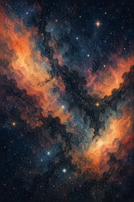 Dark Nebula Stars in Cosmic Wonder